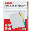 Staples Round Tab Insertable Dividers - 8 Tab - Coloured-Insertable Tabs