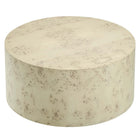 Modway Cosmos 35" Round Burl Wood Coffee Table - Bleached Burl-Easy Upkeep