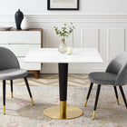 Modway Zinque 36" Square Dining Table - Gold White-MDF Tabletop