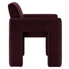 Modway Daven Stain-Resistant Performance Velvet Dining Armchair - Mulberry-Integrated Non-Marking Floor Glides