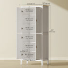HOMCOM 70" H Kitchen Pantry Cabinet with Sensor LED Light - White-Sleek solid finish with PU leather pulls for modern flair 