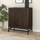 Hudson&Canal Montello 28"W Accent Cabinet - Alder Brown-Product Dimensions: 15.5" L x 28" W x 32" H