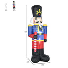 HOMCOM 8' Lit Inflatable Nutcracker Soldier with Scepter Christmas Yard Decoration-Durable design made of weather-resistant, polyester cloth material that has an IP44 water-resistant rating 