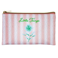 Moments of Joy Pouch - Flower Stripe-Slim pencil pouch with printed stripe pattern and embroidered floral detail
