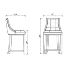 Manhattan Comfort Fifth Avenue 19" Traditional Faux Leather Upholstered Counter Stool - Cream and Dark Walnut - 3 Pack-Upholstered in Faux Leather with Foam Padding