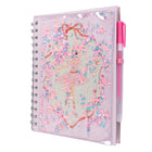 Pep Rally Glitter Notebook & Pen - 5.9" W x 7.9" H - 40 Sheets - Bonjour Bestie-Clear cover with floating glitter detail