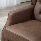 HOMCOM Faux Leather Accent Chair with Wood Legs - Thick Padding for Living Room - Brown-Seat Size: 19.7" W x 20.9" D x 17.3" H (50 x 53 x 44 cm) 
