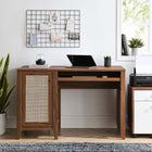 Modway Soma 47" Office Desk - Walnut-Natural Rattan Weave