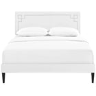 Modway Ruthie Vinyl Queen Platform Bed with Squared Tapered Legs - White-Mounts in Four Locations