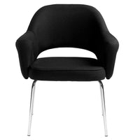 Nightingale Tonik 4-Legged Designer Chair - Black-Steel tubular frame with rear angled legs for stability with chrome finish for durability 