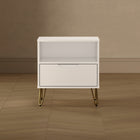 Manhattan Comfort Avira 20" Mid-Century Modern 1-Drawer Nightstand - White-Home Assembly Required (All Hardware Included)