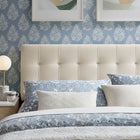 Modway Lily Stain-Resistant Performance Velvet Queen Size Headboard - Alabaster-Dense Foam Padding