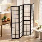 HOMCOM 4 Panel Freestanding Room Divider for Bedroom - Black-Overall Dimension: 63" W x 66.9" H x 0.7" D (160 x 170 x 1.7 cm) 
