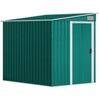 Outsunny Lean to Outdoor Storage Shed with Foundation Kit - 5' x 7'-Functions as a metal bike shed, a tool shed, a generator shed, or a lawn mower storage unit
