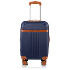 Champs Vintage 21" Hardside Carry-on Luggage - USB Port - Navy-From the Vintage Collection