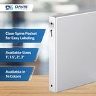 Davis Group Premium Economy Binder - Round Ring - 1" - White - 6 Pack-Round Ring, Non-Locking