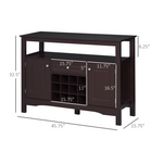HOMCOM 46" Sideboard Buffet Cabinet with Built-in Wine Rack & Drawer - Espresso-It can be used to offer a buffet service or a storage sideboard for your bar or dining room