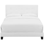 Modway Amira Upholstered Fabric King Bed - White-Wood Frame / LVL Slats / MDF Headboard