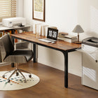 HOMCOM 78.7" Large Computer Desk - Rustic Brown-Serves as dining table and small conference table, multipurpose use