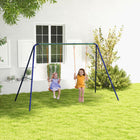 Outsunny Outdoor Kids Swing Set with Double Swing Seats-Can fit up to Two children at once 