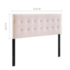 Modway Emily Biscuit Tufted Performance Velvet Queen Headboard - Pink-Velvet Polyester Upholstery