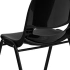 Flash Furniture HERCULES Series Black Ergonomic Shell Stack Chair with Black Frame-Vented Back and Seat Drain Holes assist in drying