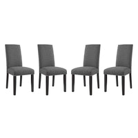 Modway Parcel Fabric Dining Side Chair - Grey - 4 Pack-Simple modern dining chair