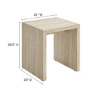 Modway Mirella Faux Travertine Side Table - Travertine-Faux Travertine Laminate