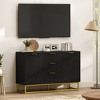 HOMCOM 47.2" L Sideboard Buffet Cabinet with Storage - Black-Elevated base design guards against moisture and damage