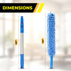 Gritt Commercial 22" Flexible Wand Duster - Microfiber and Chenille Sleeve - 20" Pole - 2 Pack-Easily traps and removes dirt and dust