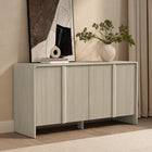 Manhattan Comfort Novara 60" Contemporary 4-Door Sideboard - Whitewashed Oak-Push-to-close door mechanism for a clean, handle-free design