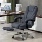 Vinsetto Massage Reclining Office Chair with Adjustable Height and Footrest - Dark Grey-Use massage with a wired remote control, and with the side pocket to store