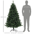 HOMCOM 6' Artificial Christmas Tree with Auto Open - Steel Base - Green-Stable steel base keep the tree upright