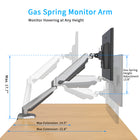 ShoppingAll Adjustable Single Gas Spring Monitor Mount Desk Stand for 15"-32" Monitor - Silver-6