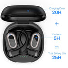 MyBat Design Lab Open Ear Bluetooth Earbuds - Black And Leopard Print-Comfortable and lightweight for extended wear during activities