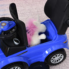 Aosom 2-in-1 Kids Ride-On Push Car - Blue-Comes with a storage space located under the car's seat 