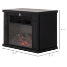 HOMCOM 14" 1000W Freestanding Electric Fireplace Heater - Black-With a switch, this fireplace will automatically power off when falling 
