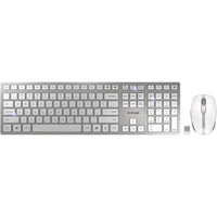 Cherry DW 9100 Slim Wireless Keyboard and Optical Mouse Combo - White and Silver-Connection either via Bluetooth or 2.4 GHz wireless