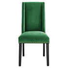 Modway Baron Performance Velvet Dining Chairs - Emerald - 2 Pack-8