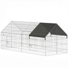 PawHut Metal Chicken Coop Small Animal Cage - 71" L x 29.5" W x 29.5" H - Black H-70.9" L x 29.5" W x 29.5" H run offers humane space, reducing crowding and stress