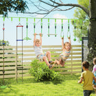 Qaba Kids Slackline Obstacle Course 10-Piece Set with 10m Rope-Includes multiple playsets for varied play 