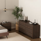 Manhattan Comfort Linda 72" Modern 6-Drawer Double Dresser - Walnut Brown-9