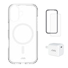 AXS Starter Kit - Ultra Clear Case, Screen Protector & 30W Charger for iPhone 17-Drop-tested, scratch resistant phone case with shock absorbing air pockets 