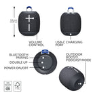 Ultimate Ears WONDERBOOM 4 Portable Waterproof Bluetooth Speaker - Black-Pair up two WONDERBOOM 4 portable Bluetooth speakers for even bigger sound, press once to double up, press again for true stereo from both speakers, with left and right channels