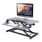 Rocelco 31.5" Adjustable Sit/Stand Up Desk Riser with Anti Fatigue Mat - Grey-Enhanced Vertical Range raises and lowers the VADR in a straight up and down motion. 