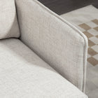 HOMCOM Modern Accent Chair with Wide Lounge Seat - Steel Legs - Button Tufted for Bedroom - Cream White-Seat Height: 16.9" (43 cm)
