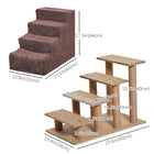 PawHut 4-Step Pet Stairs - Brown-Suitable for 10lbs (4.5kg) cats 