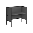Monarch Specialties 48" L Office Cubicle Desk - Grey Laminate - Black Metal-This sleek and modern 48"l office cubicle with a commercial grade desk, a smooth grey laminate with a fully finished back and sturdy black metal frame is perfect for trendy and functional workspaces