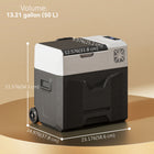 Outsunny 50 Liter Car Refrigerator for Camping, Travel, Picnic, Down to -20℃ - Grey-Support 12V, 24V, 110-240V power for both car and home use