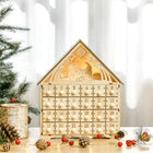 HOMCOM Christmas Advent Calendar with Countdown Drawers - Bible Characters - Natural Wood-Pre-assembly design, save you time